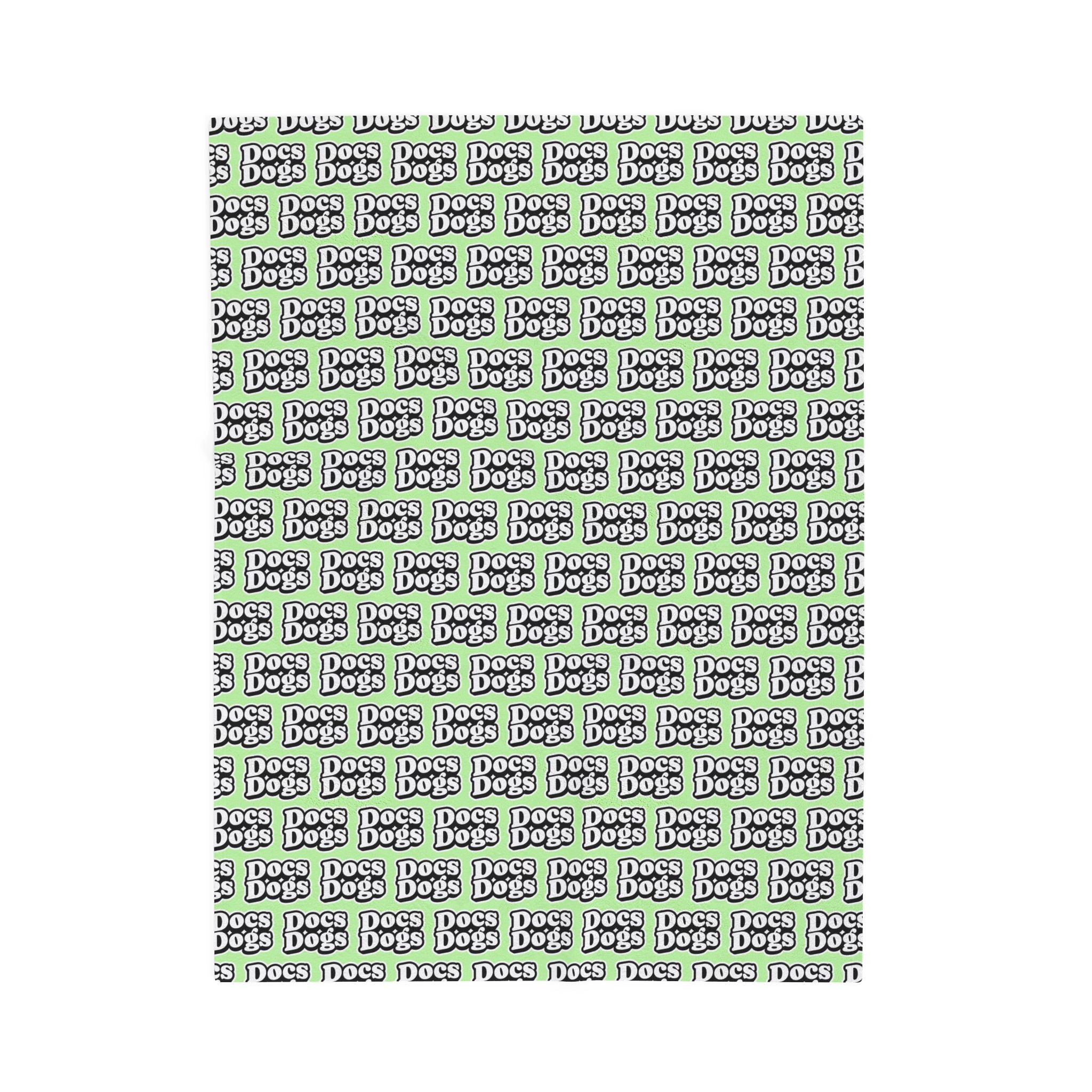 Docs Dogs Plush Blanket — Sage Green