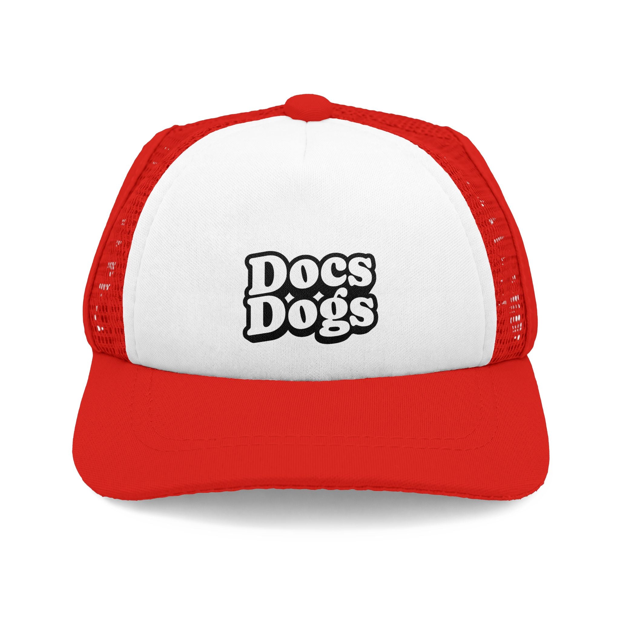 Docs Dogs Trucker Hat — Retro Foam Mesh Cap