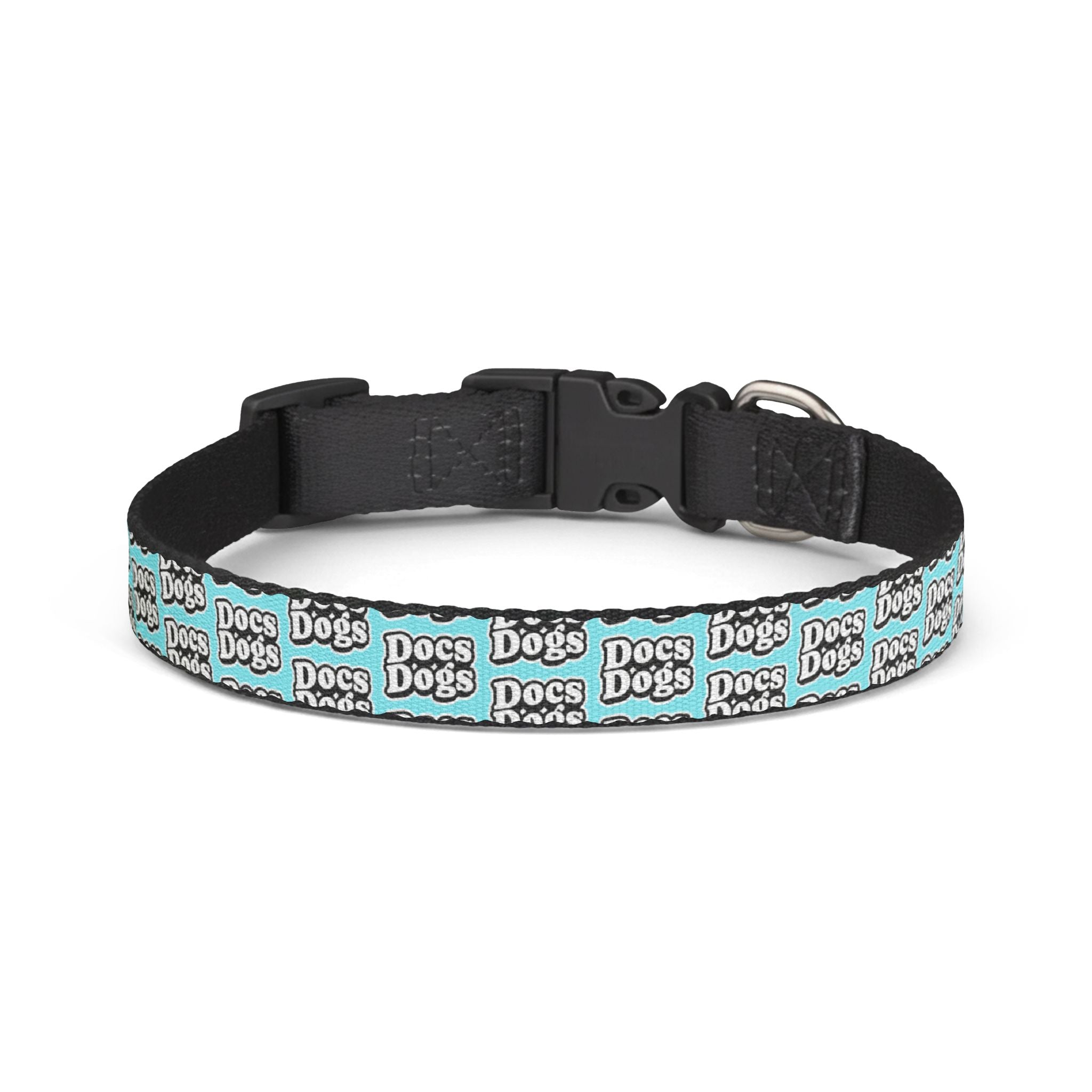 Clip-On Dog Collar — Teal 'Dogs' Pattern