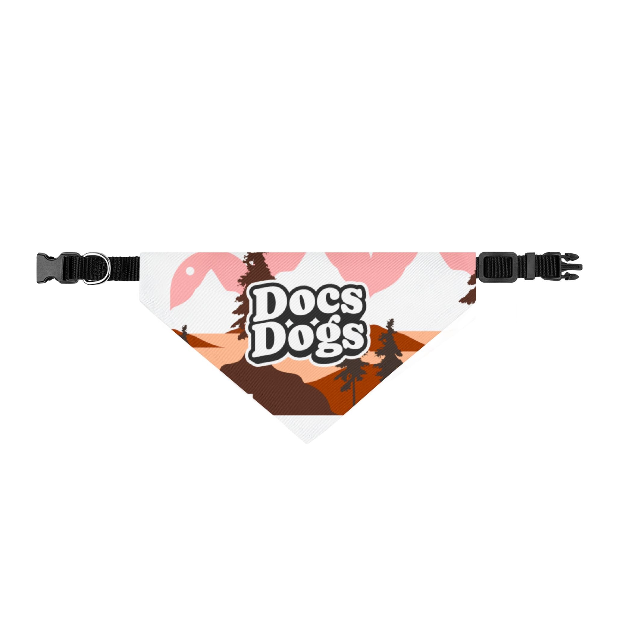 Clip-On Pet Bandana — Sunset Camping Design