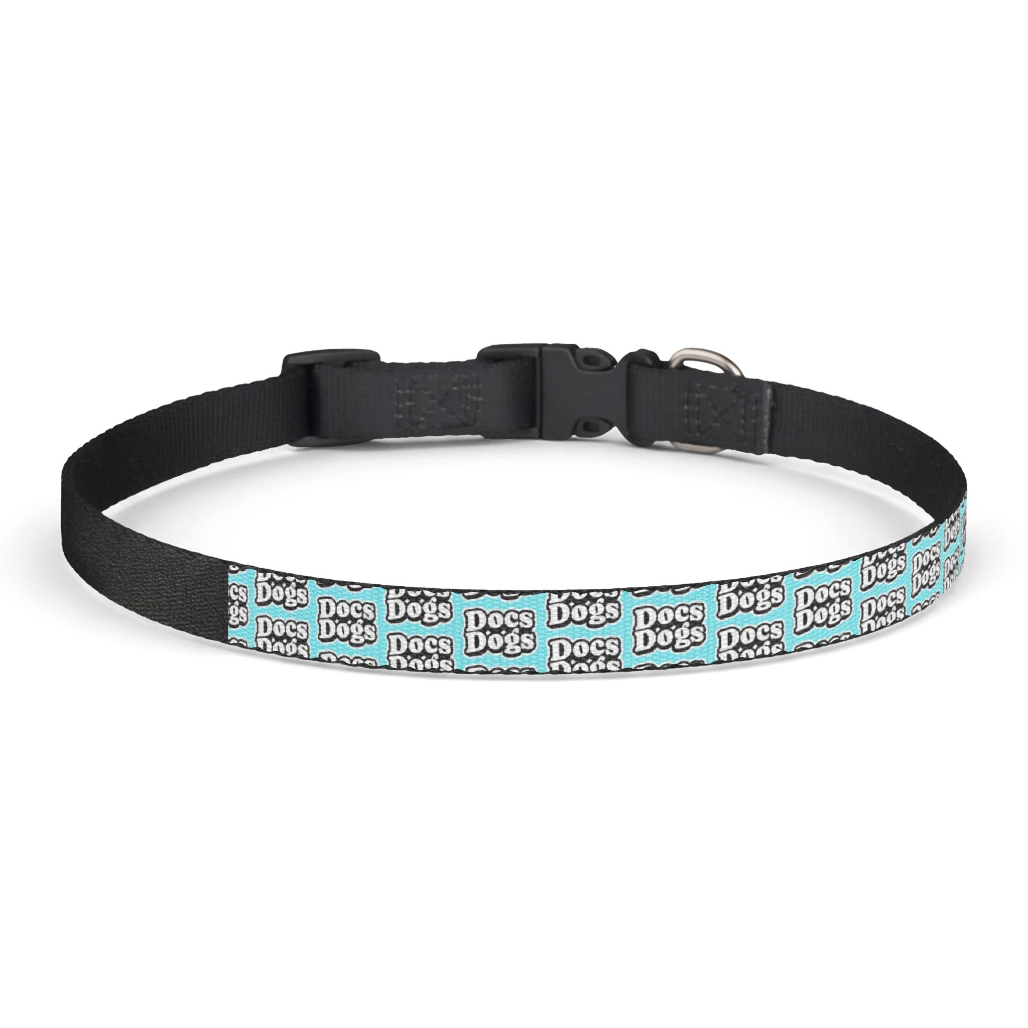 Clip-On Dog Collar — Teal 'Dogs' Pattern