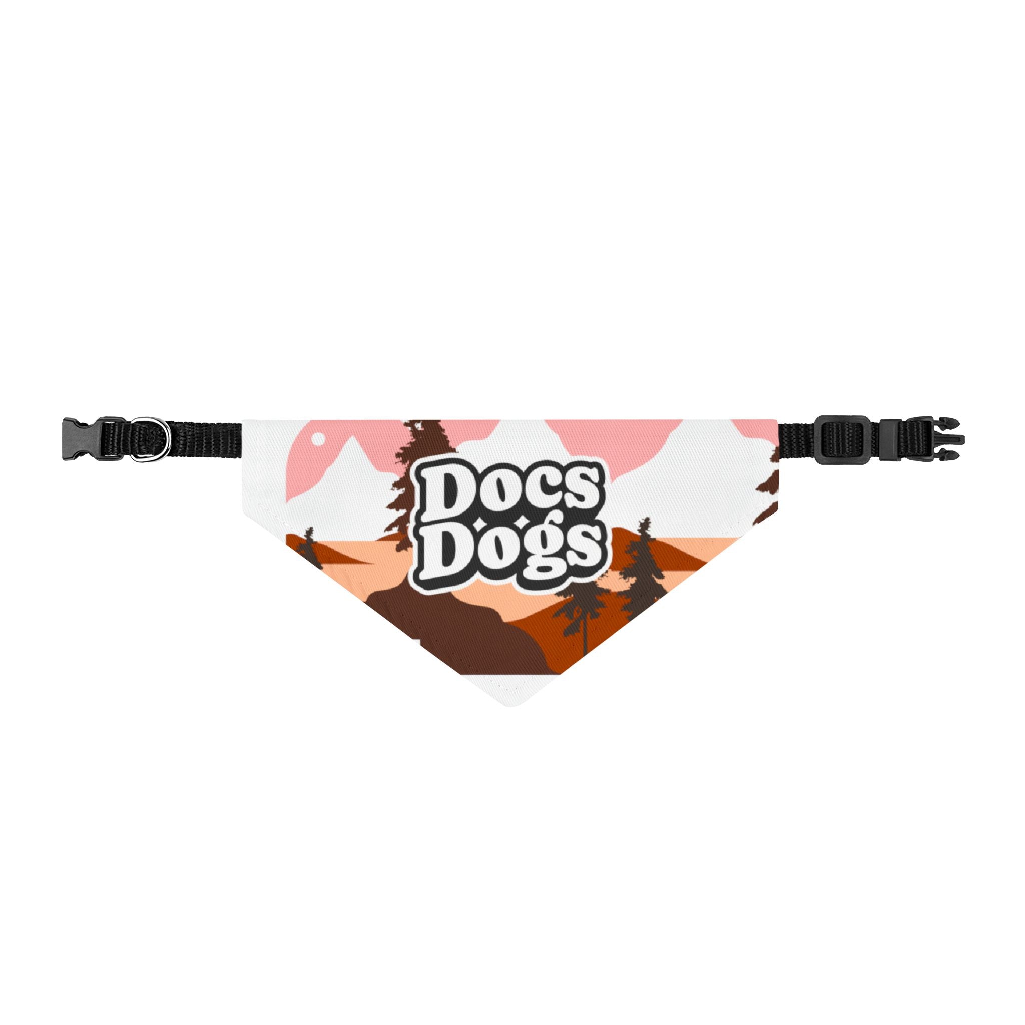 Clip-On Pet Bandana — Sunset Camping Design
