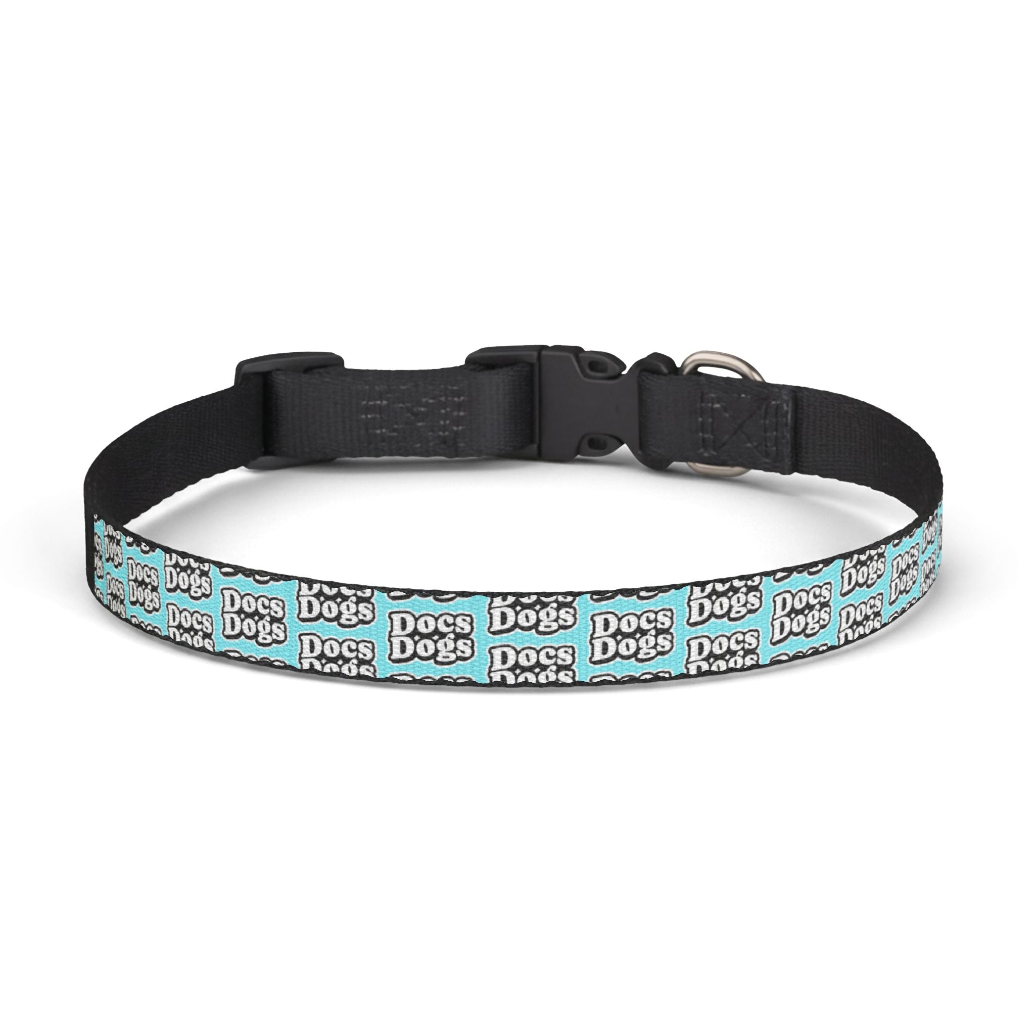 Clip-On Dog Collar — Teal 'Dogs' Pattern