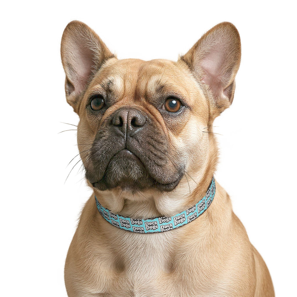 Clip-On Dog Collar — Teal 'Dogs' Pattern